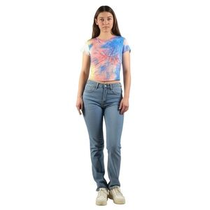 POPULAR 21 NWOT Vibrant Tie Dye Colors‎ Boho Chic Shirt Womens Medium